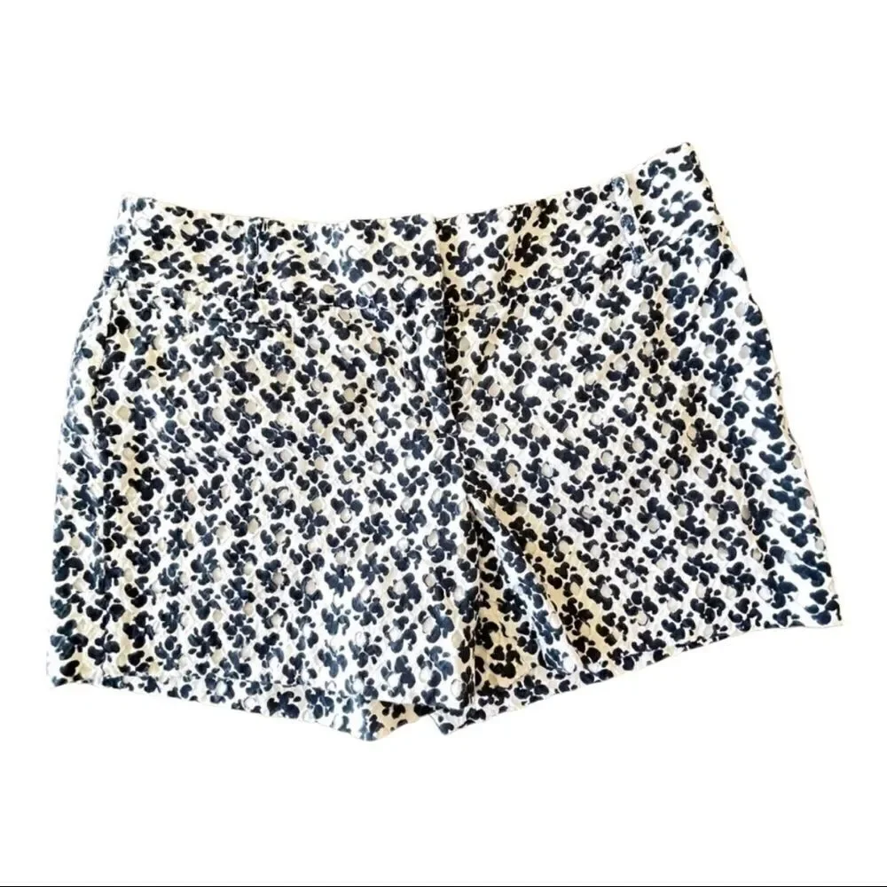 Ann Taylor Loft Navy and White Eyelet Shorts - 0